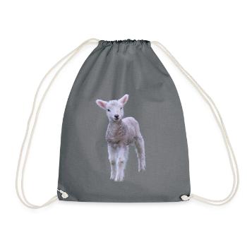 cute lamb - sweet lamb - Drawstring Bag - grey - Front
