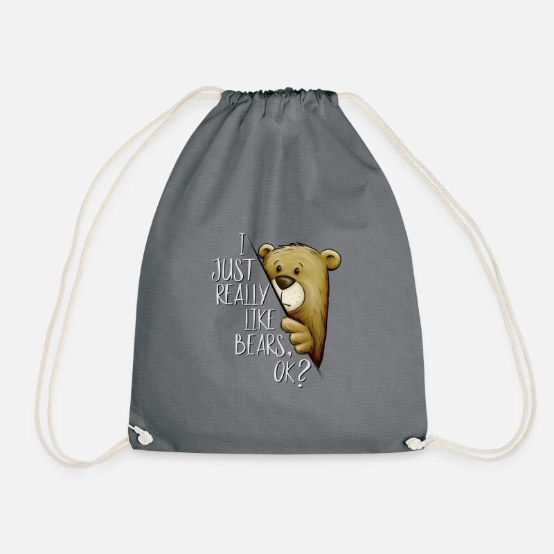 I Just Really Like Bears Ok? Wahre Bären-Liebe - Turnbeutel - Grau