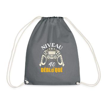 Niveau 40 débloqué t-shirt anniversaire 40 ans - Sac de sport léger - gris - Devant