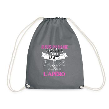 Je suis une mamie simple t-shirt motard femme - Sac de sport léger - gris - Devant