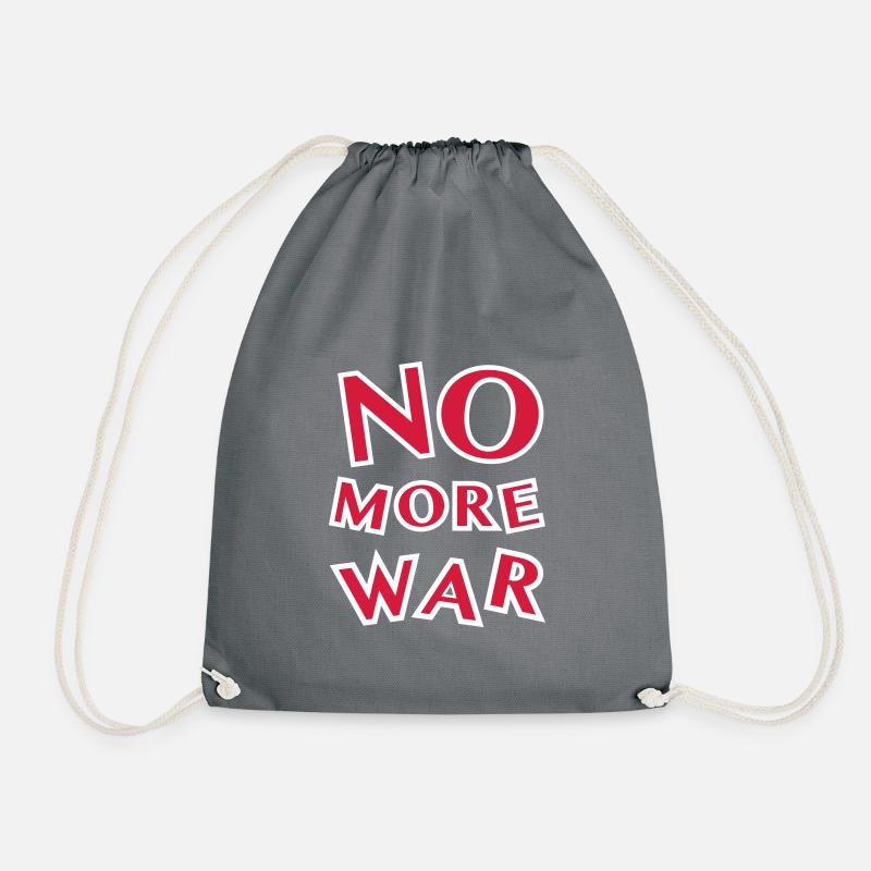 No More War - Drawstring Bag - grey