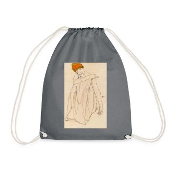 Egon Schiele - Die Tänzerin.1913 - Turnbeutel - Grau - Vorne