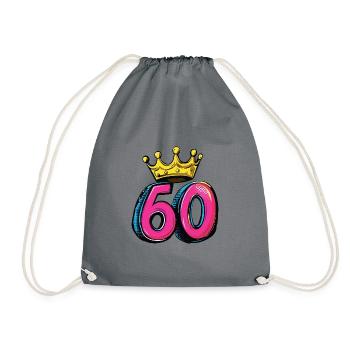60 Number Crown - Drawstring Bag - grey - Front