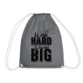 work hard dream - Drawstring Bag - grey - Front