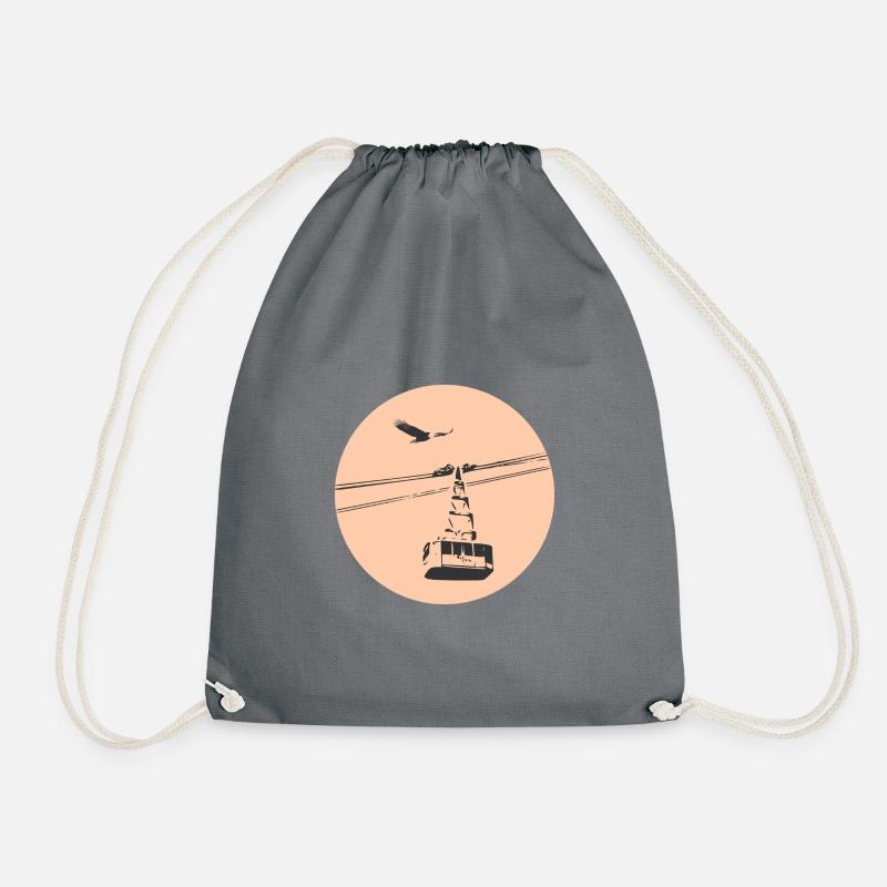 Gondel mit Adler orange - Turnbeutel - Grau