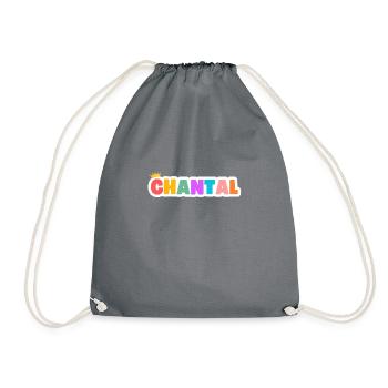 Chantal! Personalisierbar - Turnbeutel - Grau - Vorne
