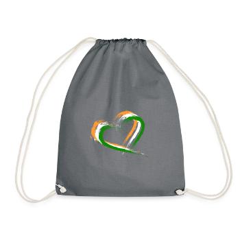 Herz Bürste Flagge Indien Design Neu Vektor Fahne - Turnbeutel - Grau - Vorne