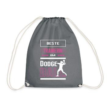 Beste Dodgeball Trainerin Dodgeballtrainerin Spiel - Turnbeutel - Grau - Vorne