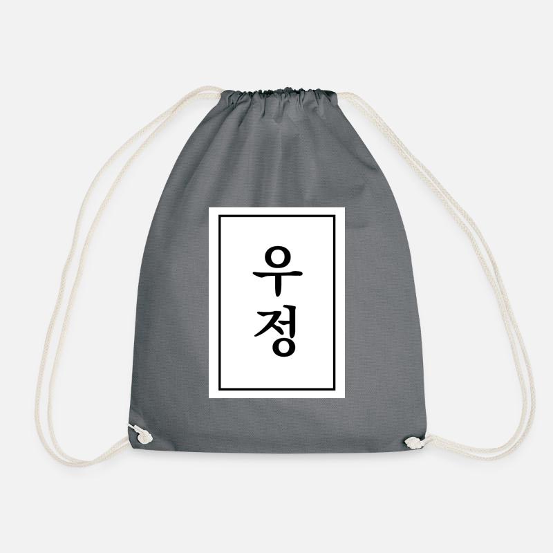 Friendship Korean - Drawstring Bag - grey