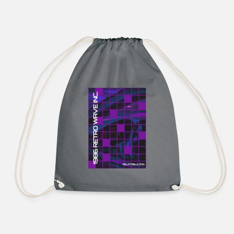 '86 Retro Wave Synthwave Car Interior - Turnbeutel - Grau