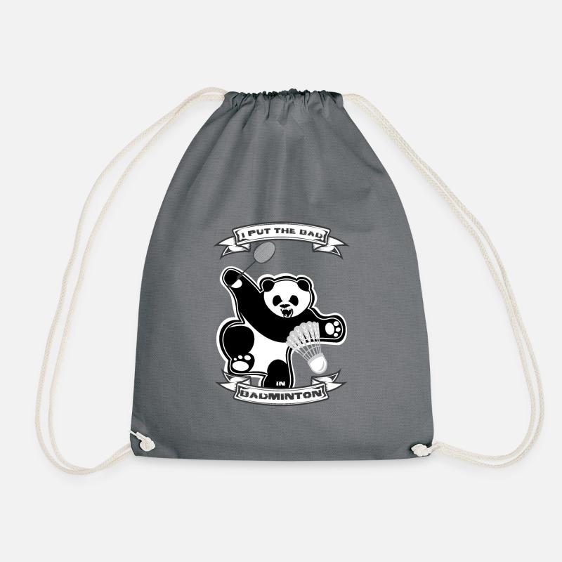 Panda Badminton - Turnbeutel - Grau