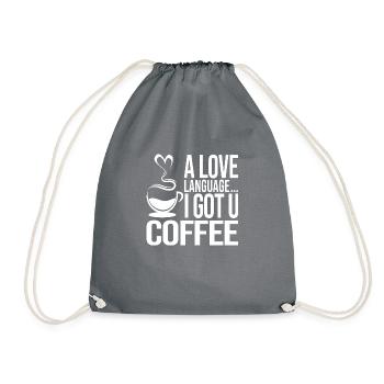 love language coffee - modern - Drawstring Bag - grey - Front