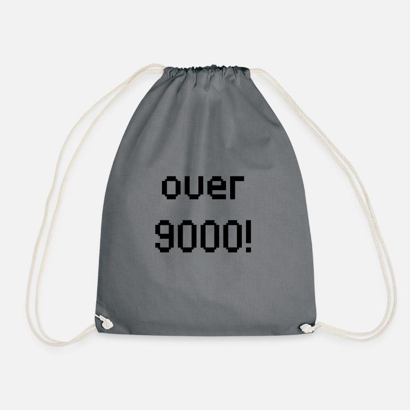 over 9000 - Drawstring Bag - grey