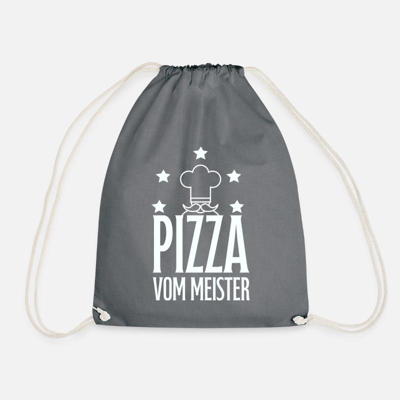 Pizza, Pizzbäcker, Meister - Turnbeutel - Grau