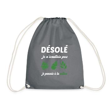 Désolé je n'écoutais pas t-shirt naturopathe - Sac de sport léger - gris - Devant