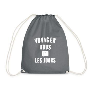 Voyager tous les jours t-shirt voyage humour - Sac de sport léger - gris - Devant