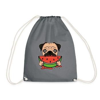 French Bulldog wassermelone Sommer Frenchie bully - Turnbeutel - Grau - Vorne