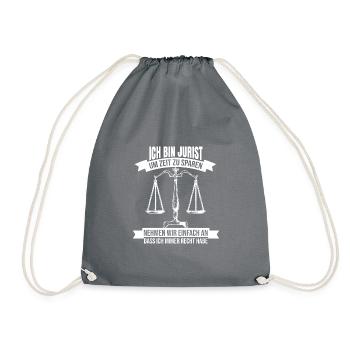 JURIST Shirt · ANWALT GERICHT BERUF · Geschenk - Turnbeutel - Grau - Vorne