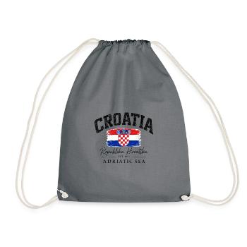 Croatia - Kroatien - Wappen - Mittelmeer - Adria - Turnbeutel - Grau - Vorne