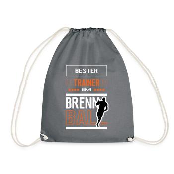 Bester Brennball Trainer Brennballtrainer Training - Turnbeutel - Grau - Vorne