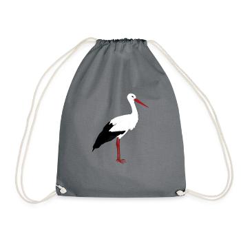 Storch steht - Turnbeutel - Grau - Vorne