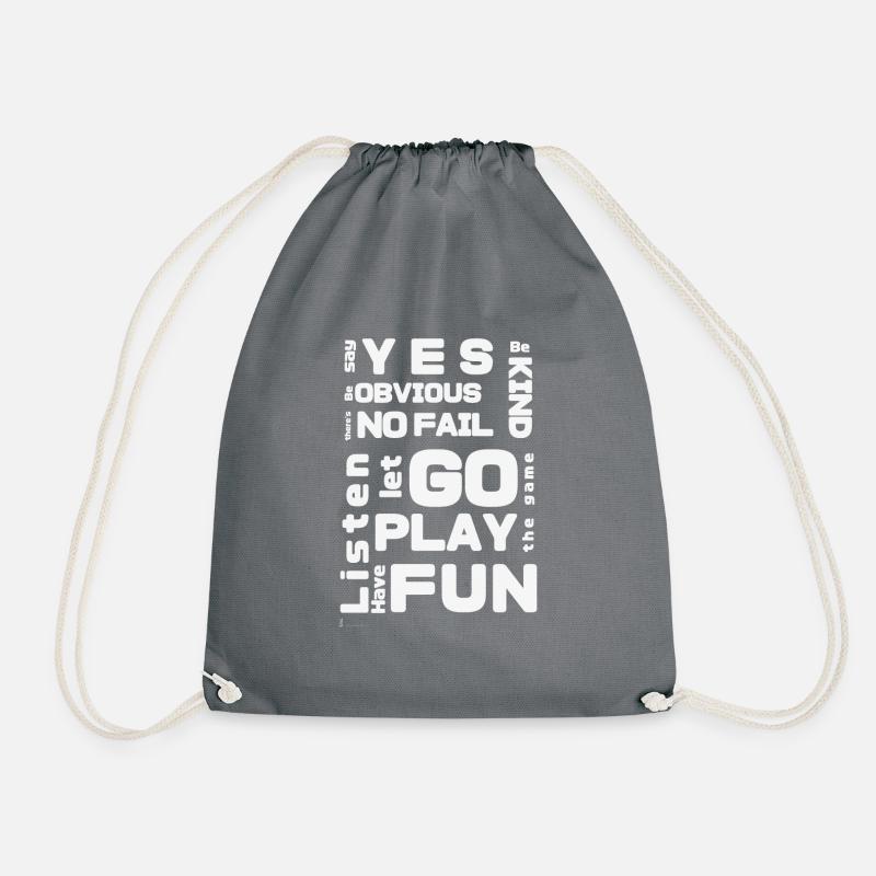 improv rules weiß - Turnbeutel - Grau