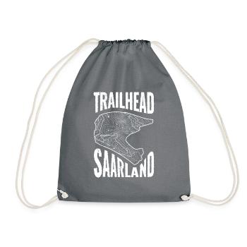 Mountain Bike T-Shirt Trailhead Saarland - Drawstring Bag - grey - Front