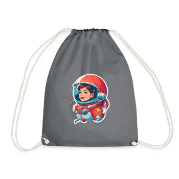 Weltraumfrau Astronautin Red Wing Anführerin - Turnbeutel - Grau - Vorne