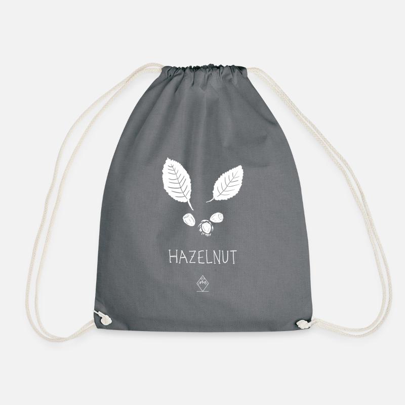 Hazel - Nature mit Schrift - Turnbeutel - Grau