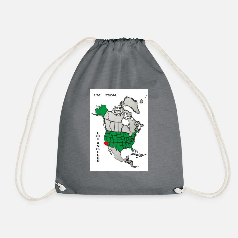 I ́m from Los Angeles slogan - Drawstring Bag - grey