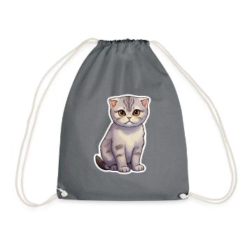 Chat Pliant Écossais Mignon - Sac de sport léger - gris - Devant