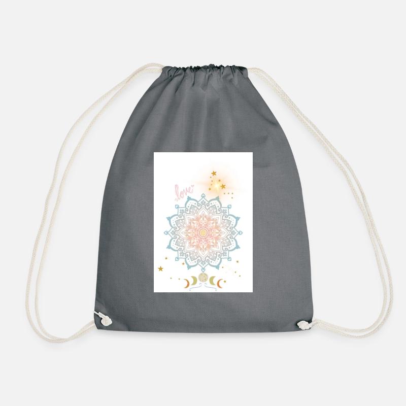 Mandala Liebe Mond Sterne - Turnbeutel - Grau