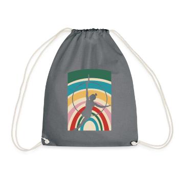 Gymnastics Coach Handstand Gymnastics Training - Drawstring Bag - grey - Front