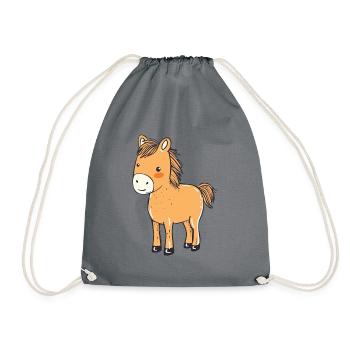 Horse Hooves Rider - Drawstring Bag - grey - Front