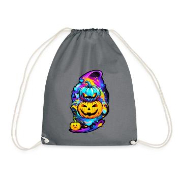 Halloween Pumpkin Head 03 - Drawstring Bag - grey - Front