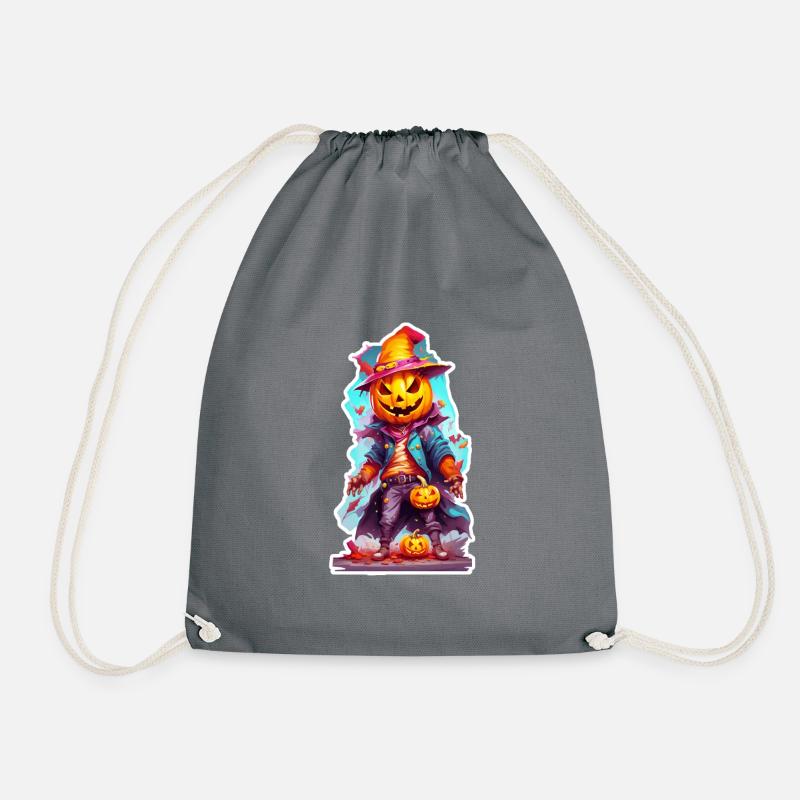 Halloween Horror Jack o Lantern 03 - Drawstring Bag - grey