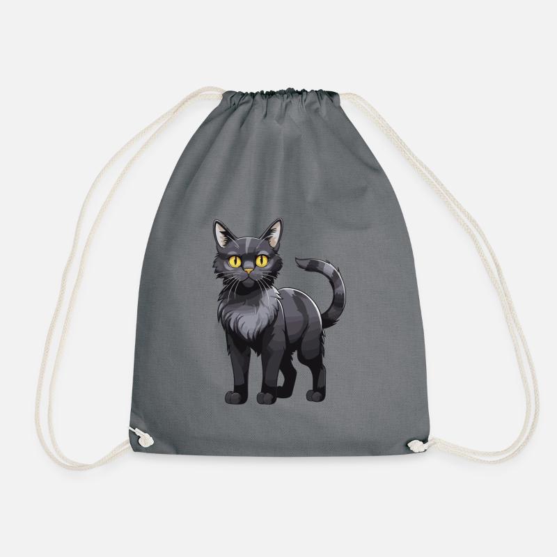 Katze Tier - Turnbeutel - Grau