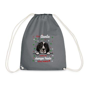 Auvergne-Pointer Hund Weihnachten Hunderasse - Turnbeutel - Grau - Vorne