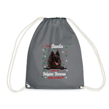 Belgische Tervuren Hund Weihnachten Hunderasse - Turnbeutel - Grau - Vorne
