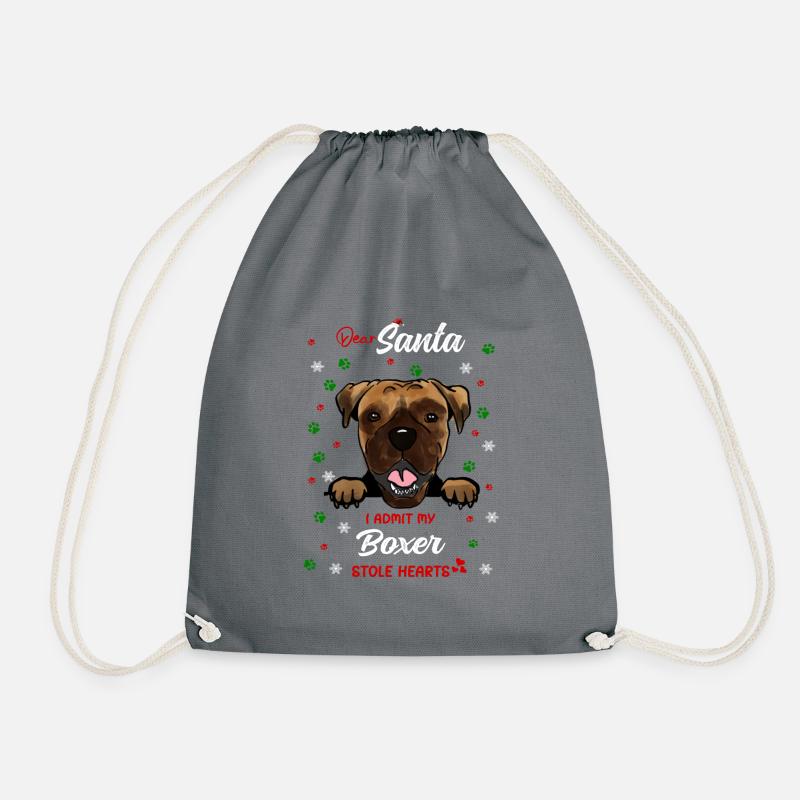 Boxer Hund Weihnachten Hunderasse - Turnbeutel - Grau