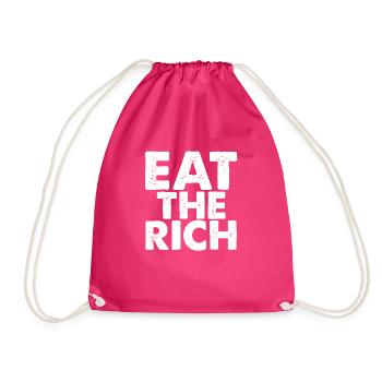 EAT the RICH light - Turnbeutel - Fuchsia - Vorne