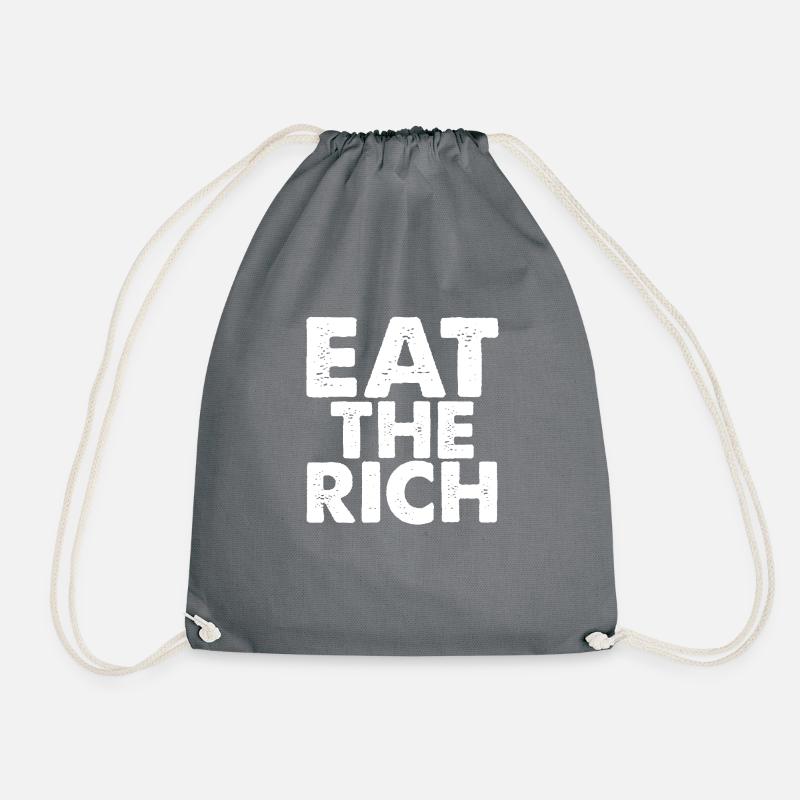 EAT the RICH light - Turnbeutel - Grau
