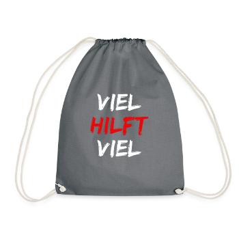 A lot helps a lot - Drawstring Bag - grey - Front
