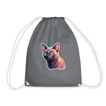 Chat birman - Sac de sport léger - gris - Devant