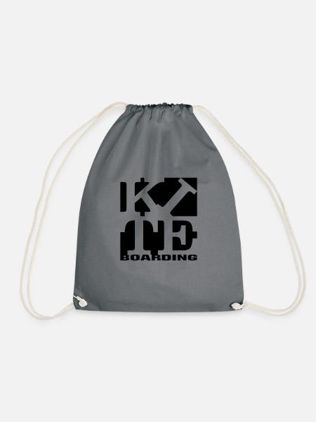 kite Homage to robert Indiana boarding black from - Drawstring Bag - grey