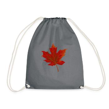 Autumn leaf - Drawstring Bag - grey - Front