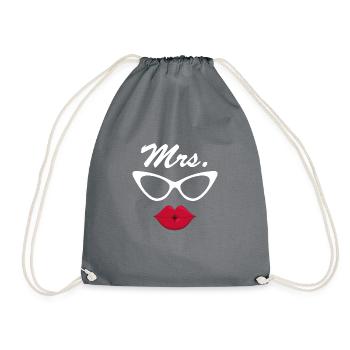 Mr and Mrs married Hochzeit Feier Verheiratet - Turnbeutel - Grau - Vorne