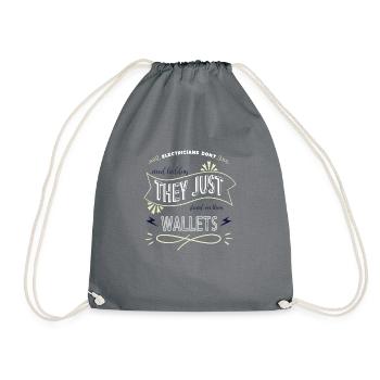 awesome engineer electrical electrician prop - Drawstring Bag - grey - Front
