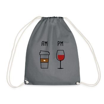 Erst Kaffee dann Wein - Turnbeutel - Grau - Vorne