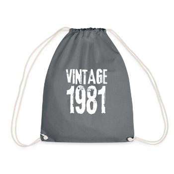 Vintage 1981 - Drawstring Bag - grey - Front